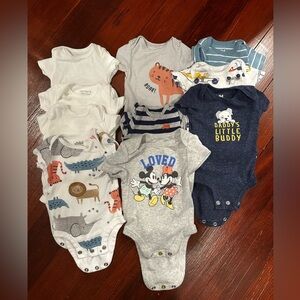 Newborn Boy Baby Bodysuit Set - Multicolor. 10 pieces
